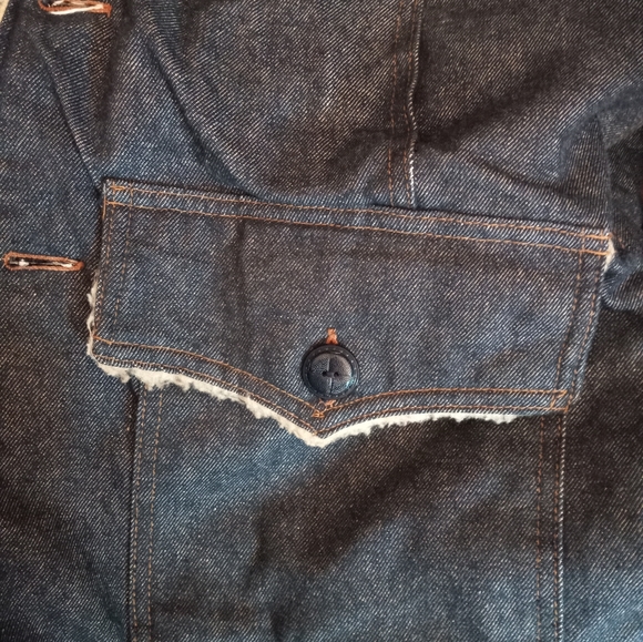 Vintage Sears Roebucks Denim Jacket Sherpa Lined Size 42 R western, - Picture 12 of 13